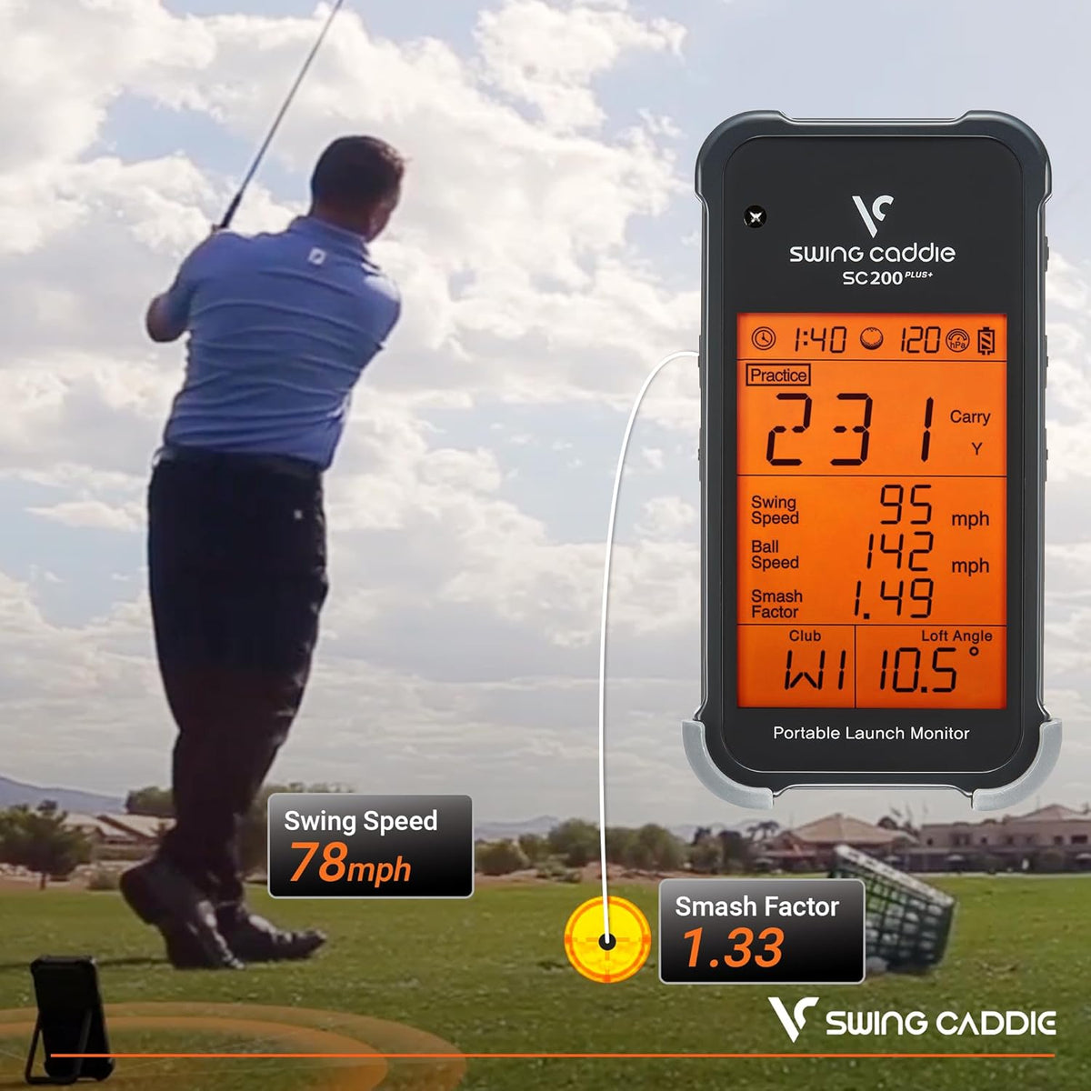 Voice Caddie Swing Caddie SC200 Plus portable launch monitor