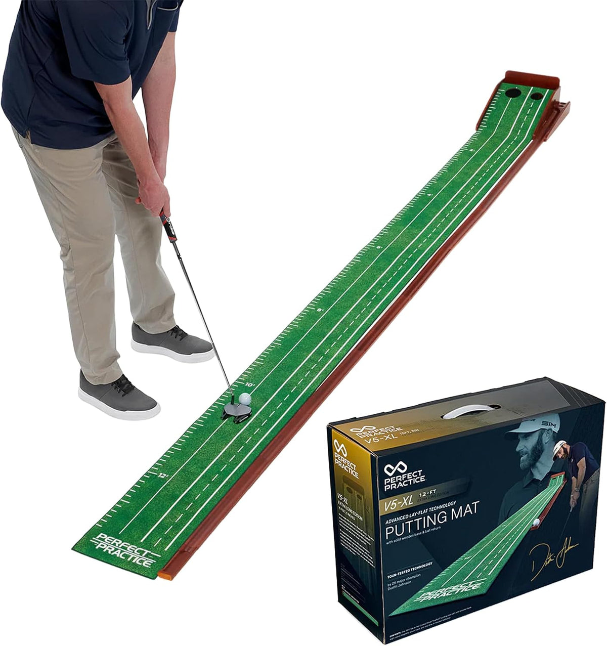 Perfect Practice Putting Mat, extra long, with its box