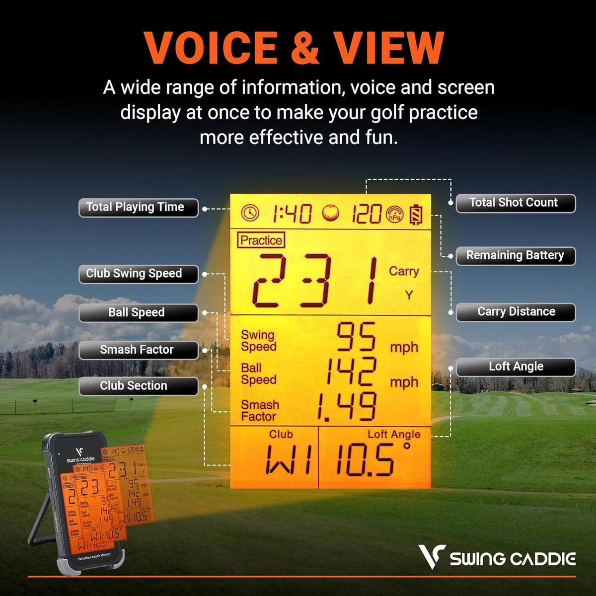 Swing Caddie SC200 Plus voice and screen output