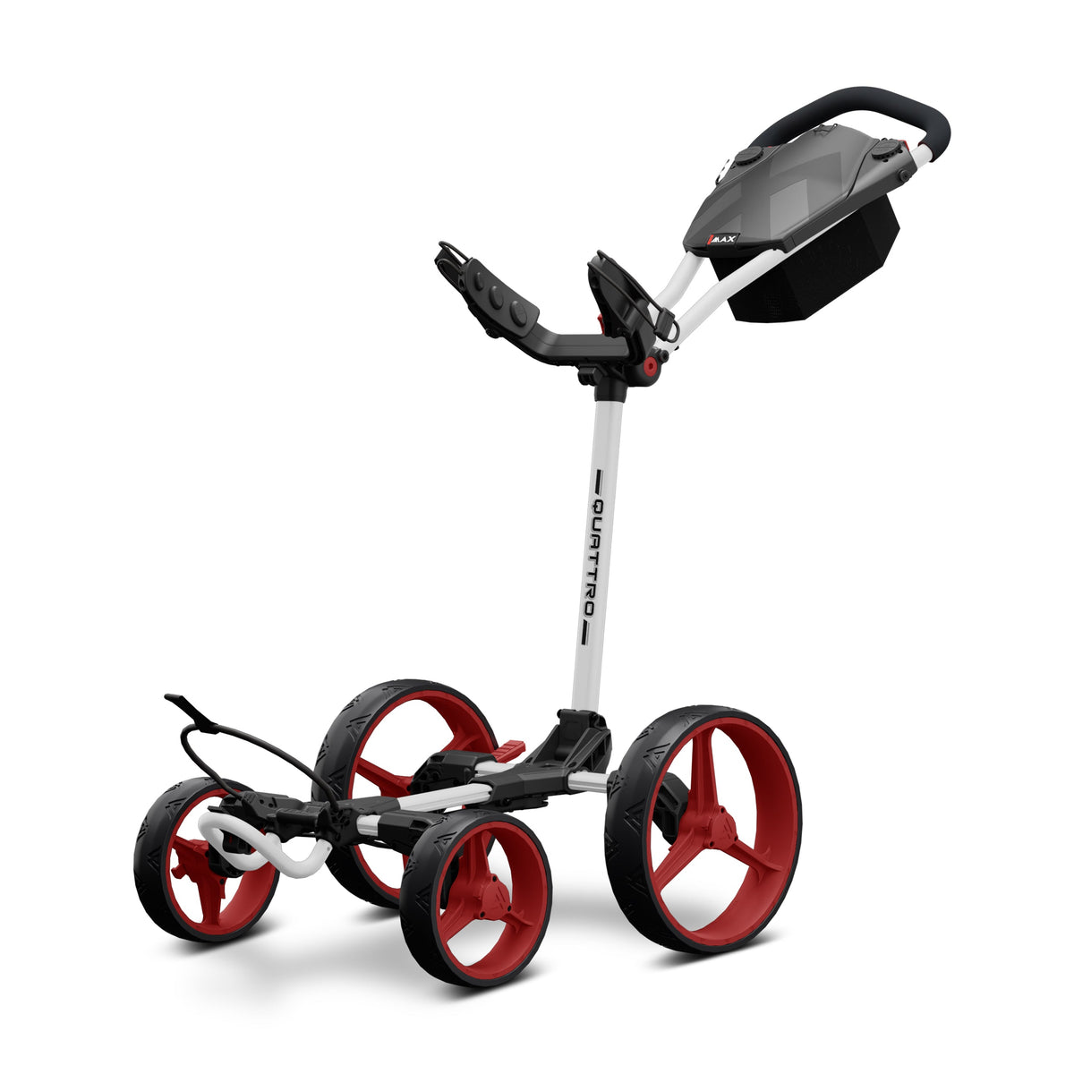 BIG MAX Blade Quattro 4-wheel golf trolley, white and red